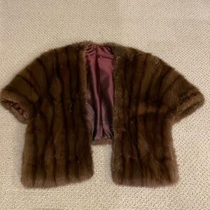 Vintage real mink fur stole/shawl